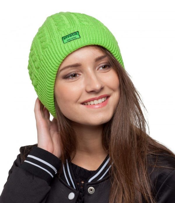 bonnet vert femme