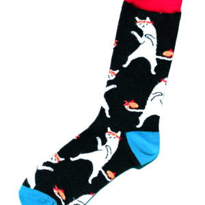 Chaussettes fantaisie en coton, motif Karaté Chat