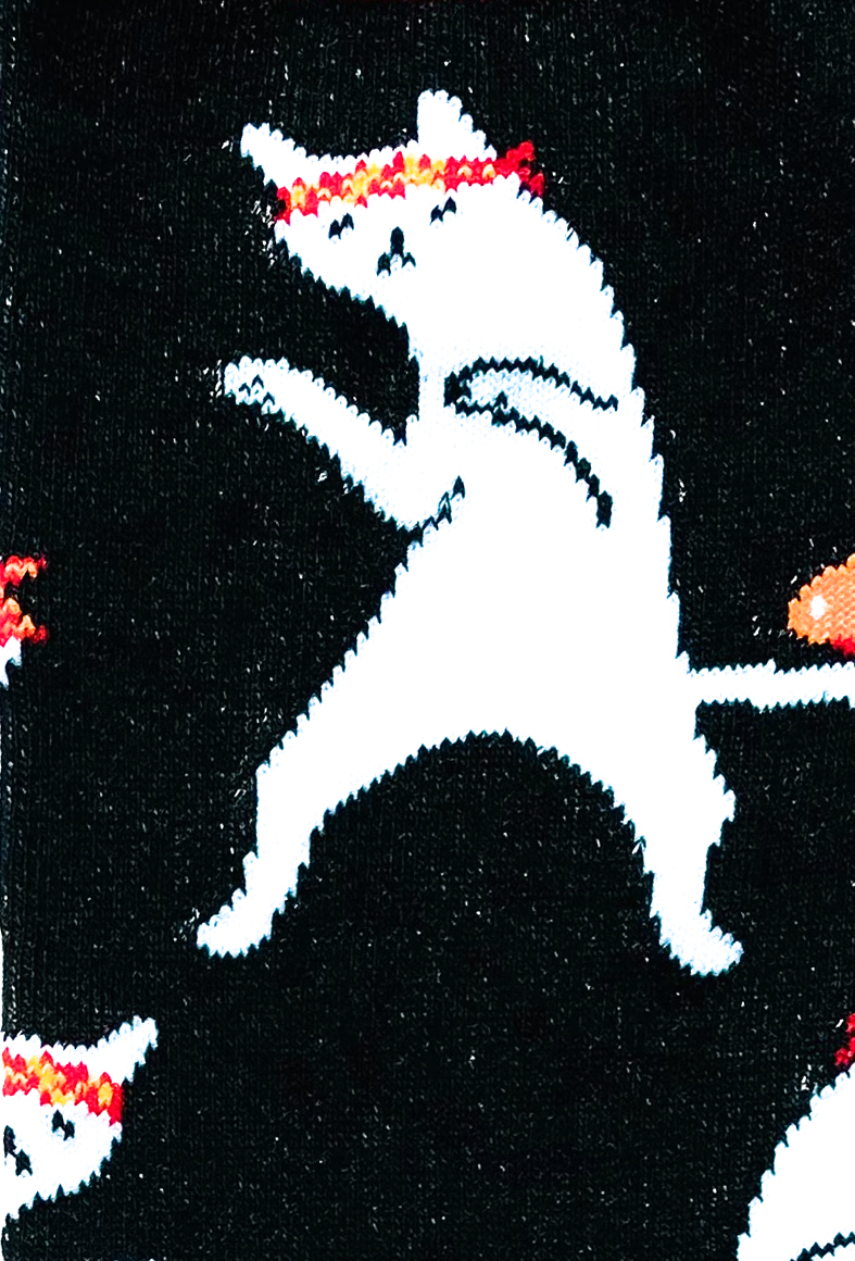 Chaussettes fantaisie en coton, motif Karaté Chat