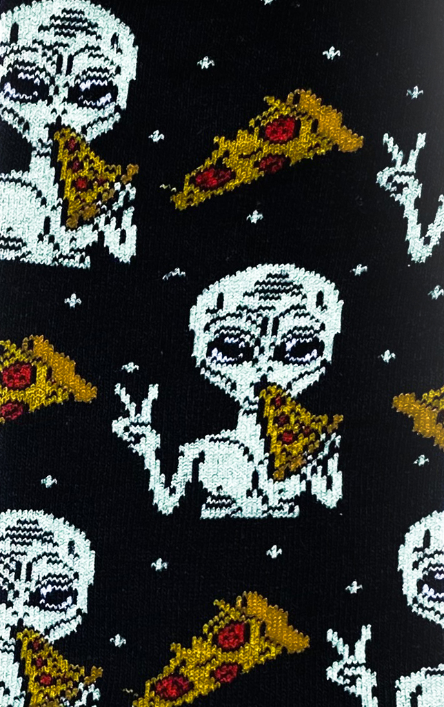 Alien Pizza Fantasie-Socken aus Baumwolle