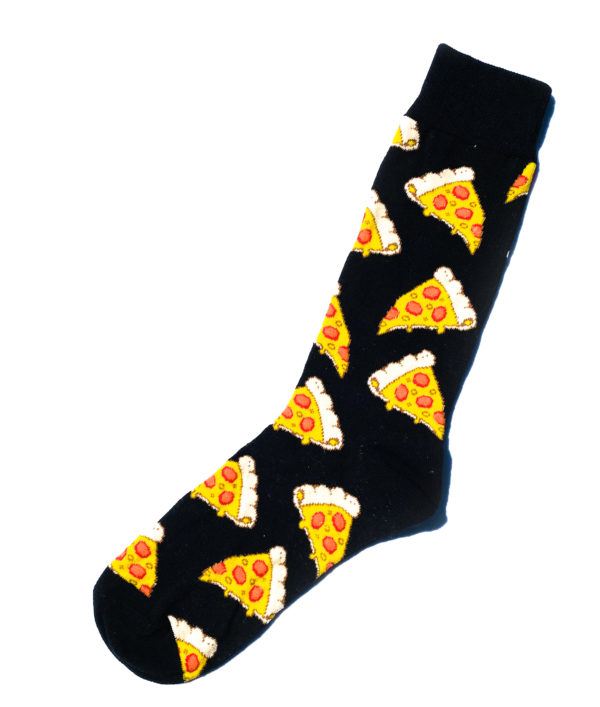 Chaussettes fantaisie en coton motif pizza