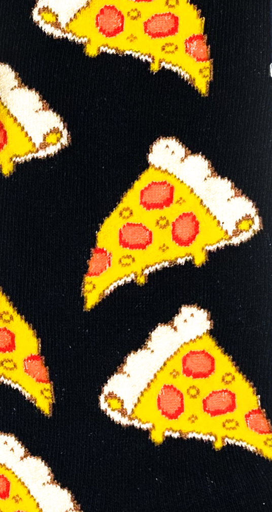 Chaussettes colorées en coton motif pizza