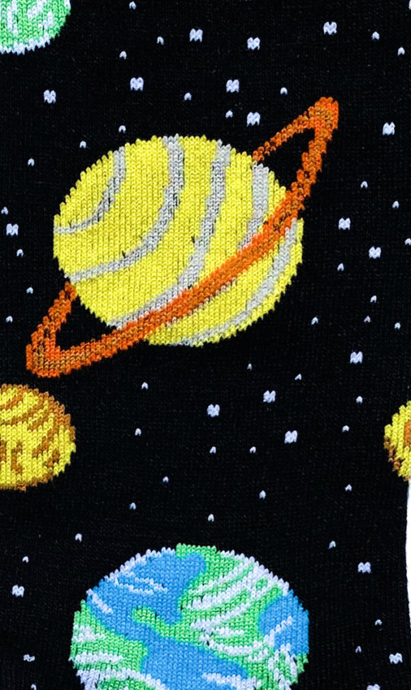 Bunte Baumwollsocken mit Planetenmotiv