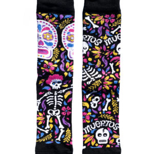 Chaussettes fantaisie en coton Dia de Muertos 2 avec design mexicain