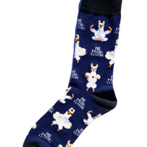 Chaussettes fantaisie en coton avec motif de lama