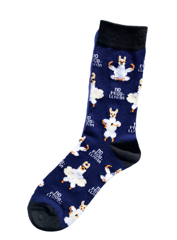 Chaussettes fantaisie en coton avec motif de lama