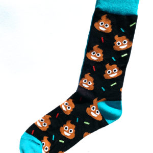 Chaussettes fantaisie en coton avec emoji poop