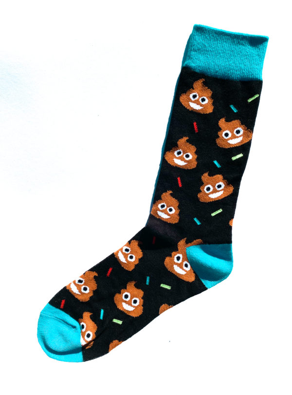 Chaussettes fantaisie en coton avec emoji poop