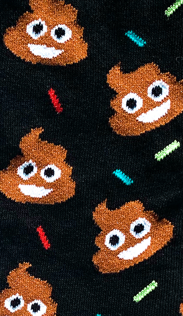 Chaussettes colorées en coton avec emoji poop