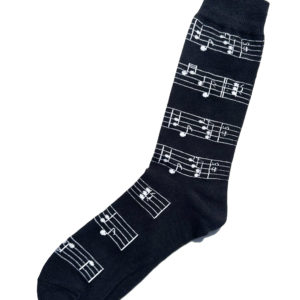 Chaussettes fantaisie en coton avec motif de notes de musique