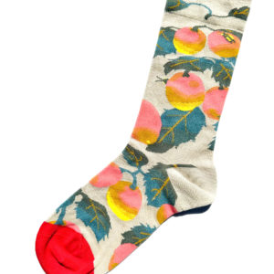 Bunte Baumwollsocken mit Pfirsichmotiv
