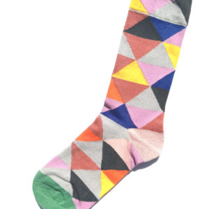 Chaussettes colorées en coton avec motif de triangles pastels