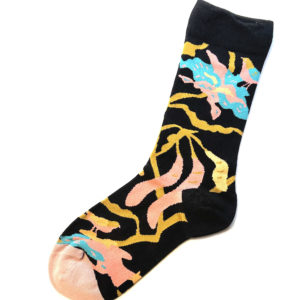 Chaussettes fantaisie Electric Flower en coton avec motif de fleurs stylisées